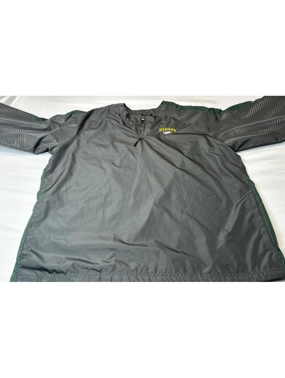 Holloway Menard Eagles Jacket Mens 2XL Gray Green 1/4 Zip Windbreaker Pullover